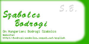 szabolcs bodrogi business card